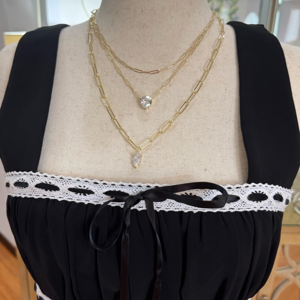 Melinda Maria Gold with Diamondette Pendant Necklace - Picture 10 of 12